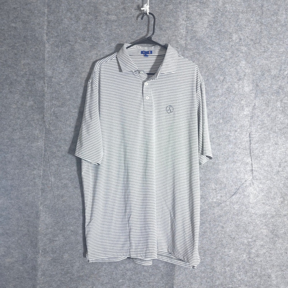 Stitch Golf Polo Shirt Men XL Striped Performance Short Sleeve Casual Logo Sport